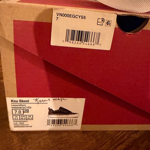 Vans Knu Skool Leopard Black Sneakers | NIB | Youth 7 / Women’s 8 - Picture 5 of 5